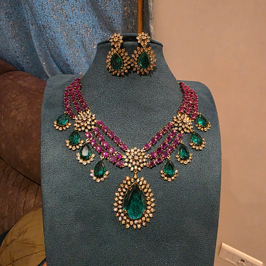 Indrani- three layered victorian neckset