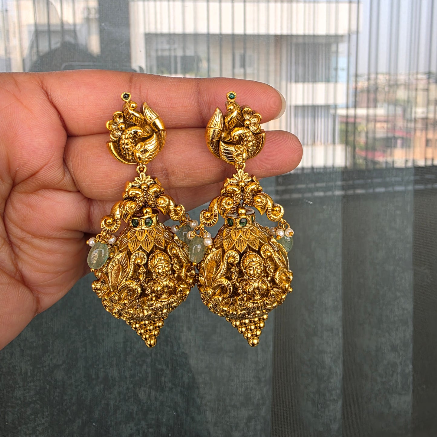 Kusuma- 3d nakshi lakshmi earrings