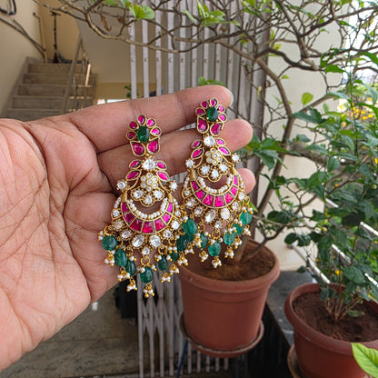 Isha- jadau and moissanite polki earring