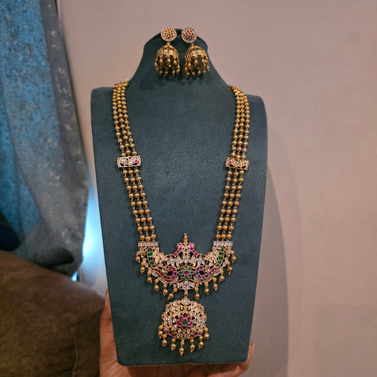 Rajini- jadau kundan rani haram set