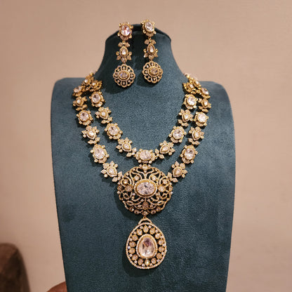 Swara- double layered victorian cz neckset