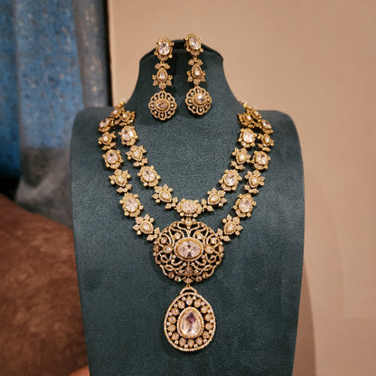 Swara- double layered victorian cz neckset
