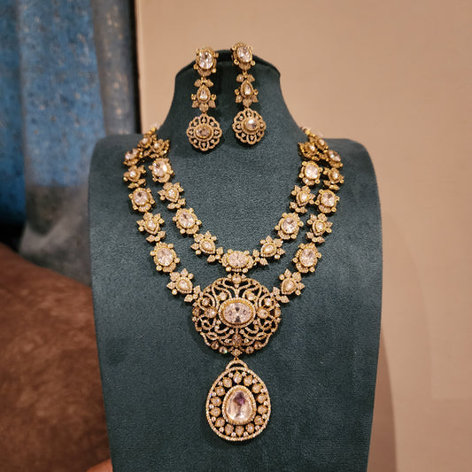 Swara- double layered victorian cz neckset