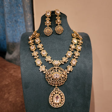 Swara- double layered victorian cz neckset