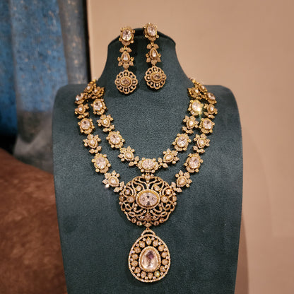 Swara- double layered victorian cz neckset