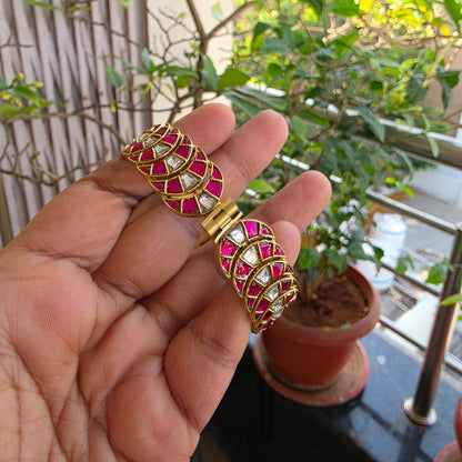 Antique finish Jadau kundan  openable bangle