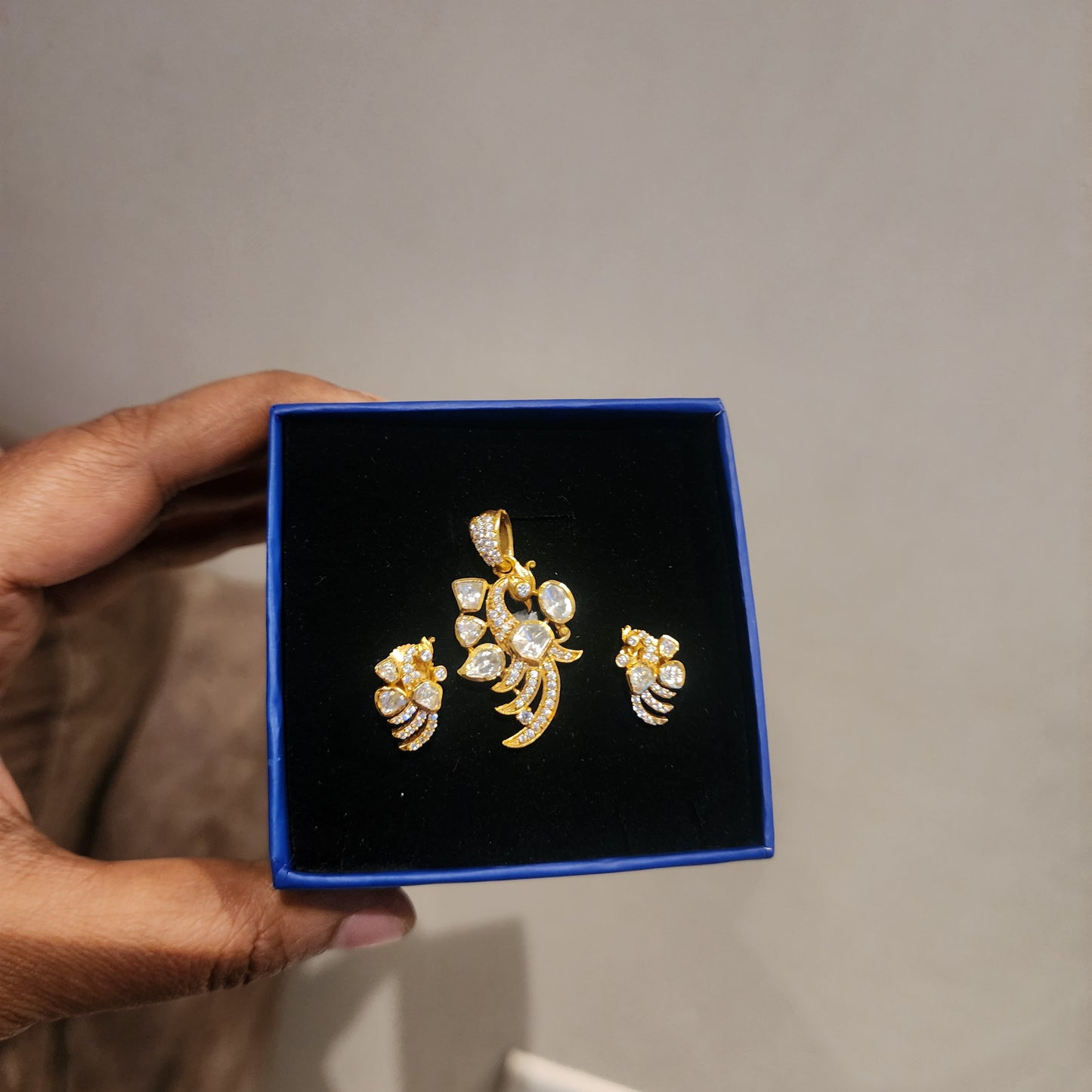 Peacock polki pendant