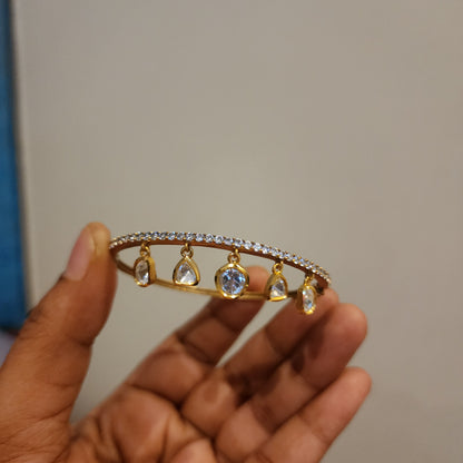 Single line polki drop bracelet