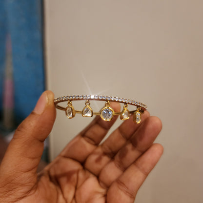 Single line polki drop bracelet