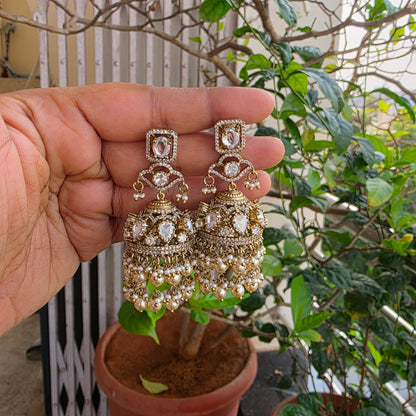Victorian moissanite jhumka