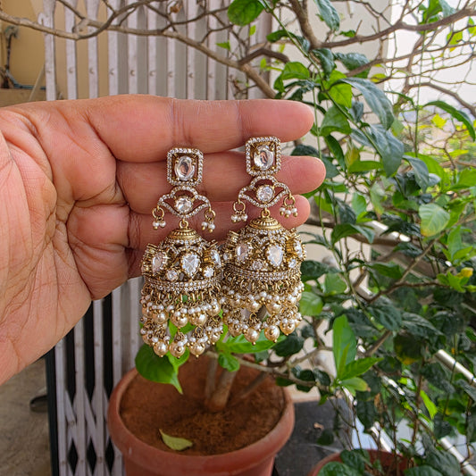 Victorian moissanite jhumka