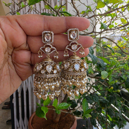 Victorian moissanite jhumka