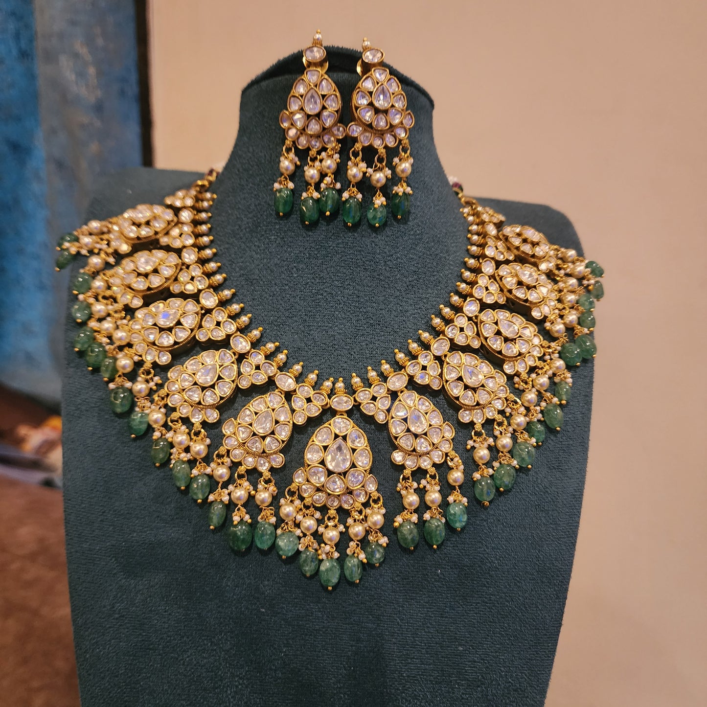 Kairavi- moissanite necklace with earrings