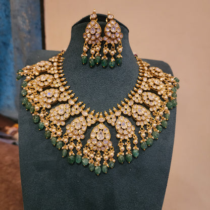 Kairavi- moissanite necklace with earrings
