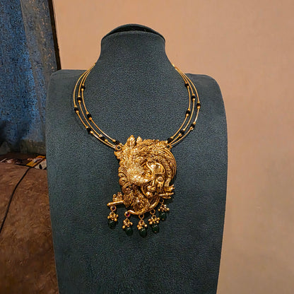 Krishnam- antique gold finish hasli
