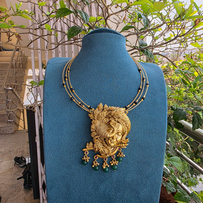 Krishnam- antique gold finish hasli