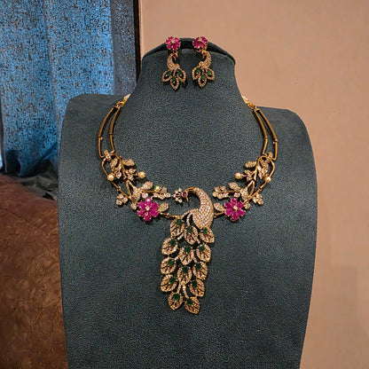 Nemali- victorian plated hasli with earrings