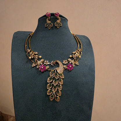Nemali- victorian plated hasli with earrings