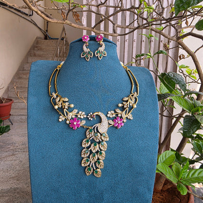 Nemali- victorian plated hasli with earrings