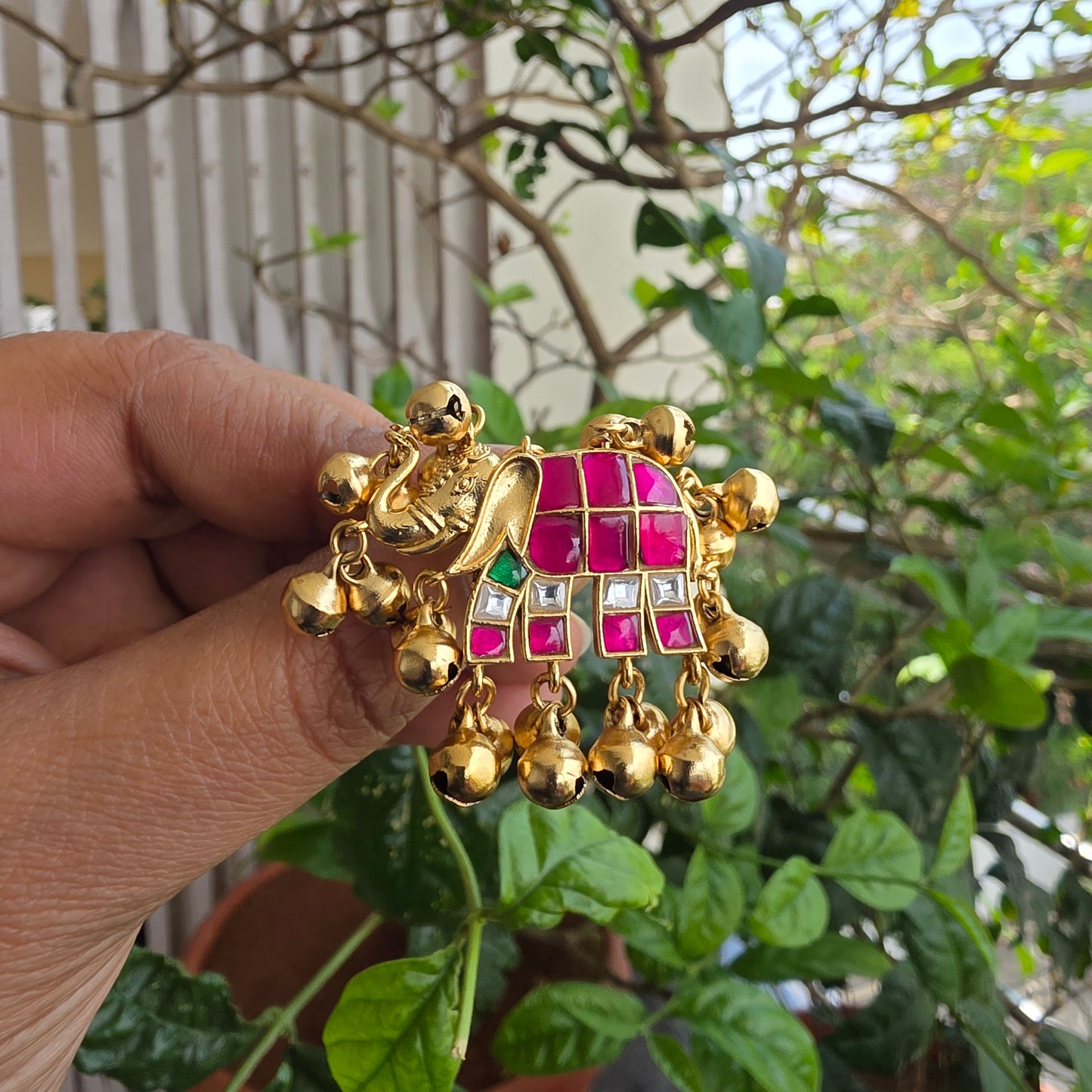 Iravat- jadau adjustable finger ring