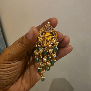 Chandana-antique pearl layered earrings with push back[ clip support now]