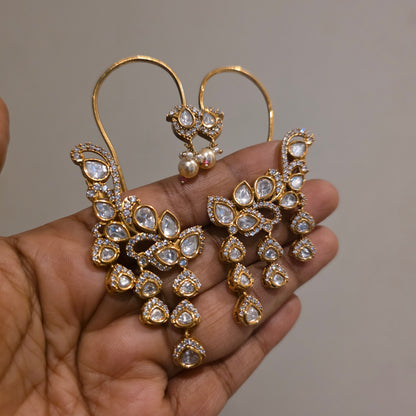 Vaidurya-polki ear cuffs