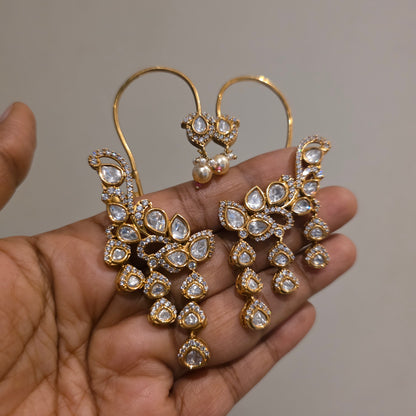 Vaidurya-polki ear cuffs