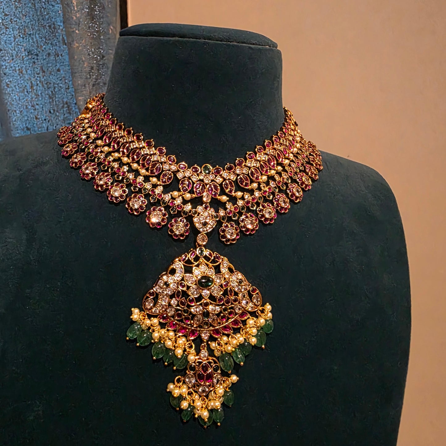 Praneetha- kempstones 2 layered neckset