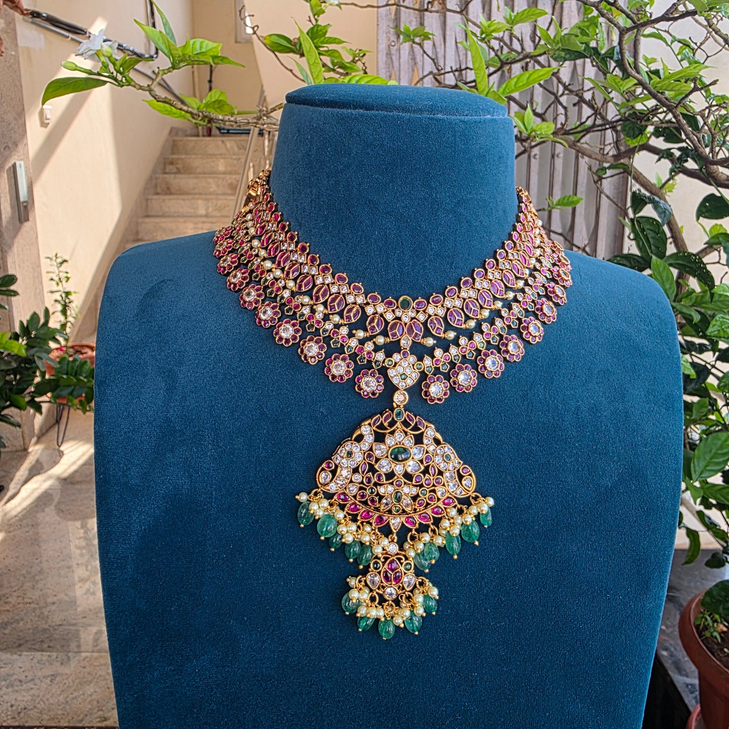 Praneetha- kempstones 2 layered neckset