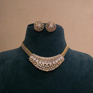 Divya dazzel- diamond look alike pendant set with chain