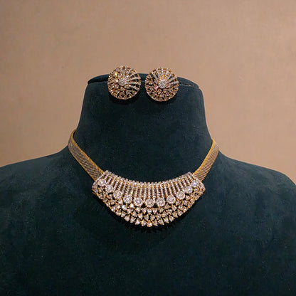 Divya dazzel- diamond look alike pendant set with chain