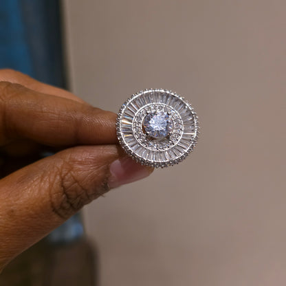 Nova radiance diamond look alike adjustable finger ring