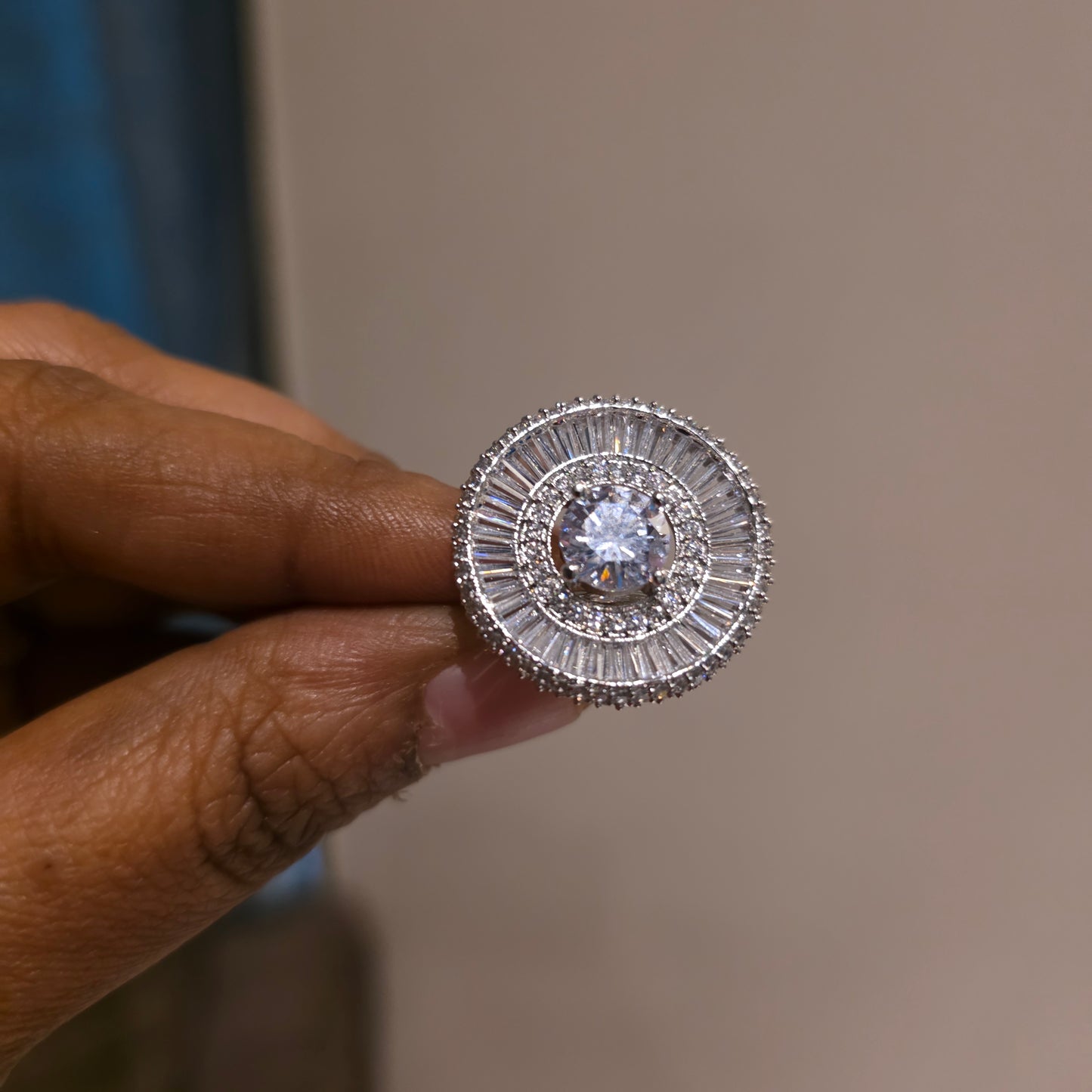 Nova radiance diamond look alike adjustable finger ring