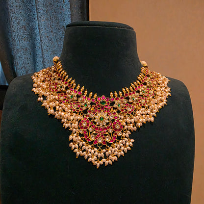 Vasundhara royal pearls jadau necklace
