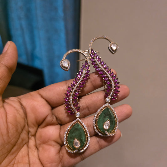 Pankhuri- doublet and polki earcuffs
