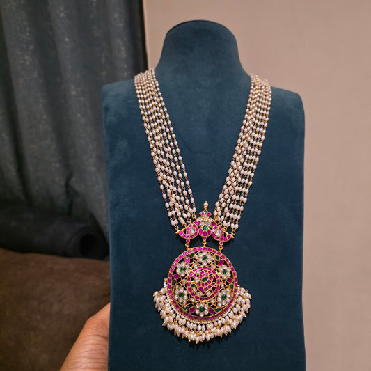 Yashoda- pearl and jadau haram