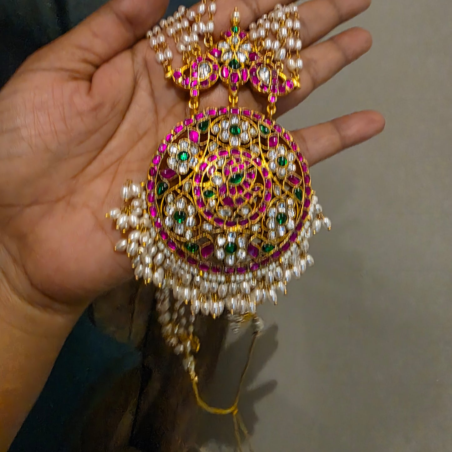 Yashoda- pearl and jadau haram