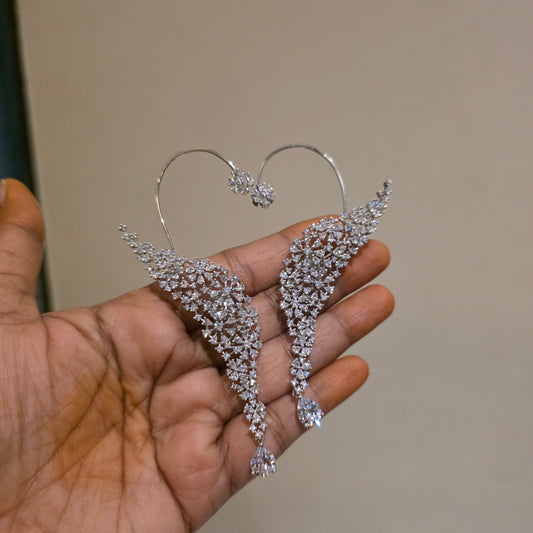 Matsya- diamond replica earcuffs
