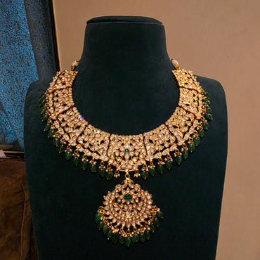 Vaibogam- moissanite kundan neckset