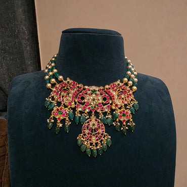 Manorama- jadau and beads necklace