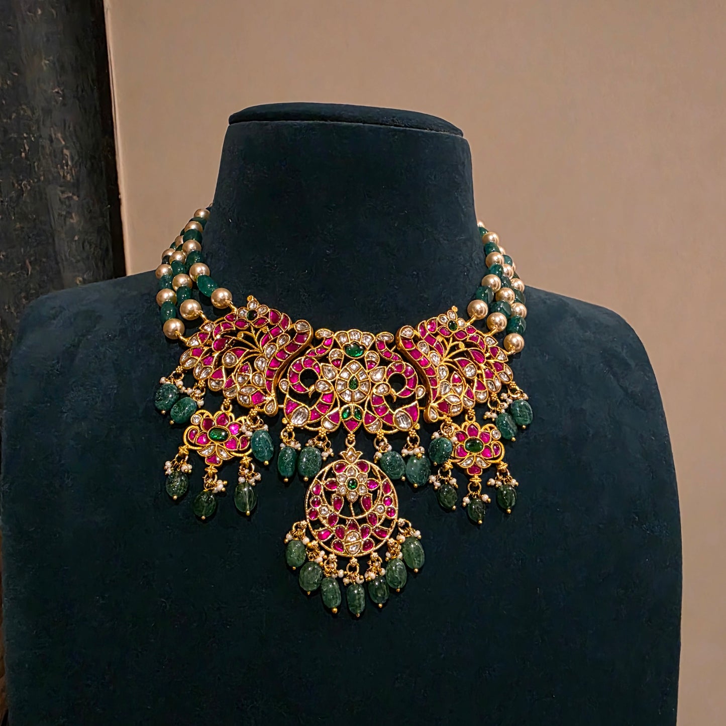 Manorama- jadau and beads necklace