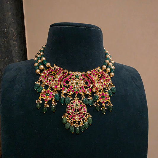 Manorama- jadau and beads necklace