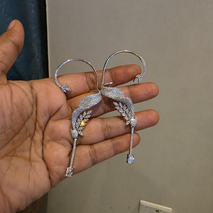 Varahamsa- diamond replica earcuffs