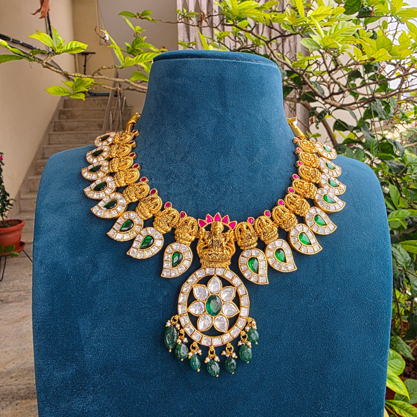 Geervani- Nakshi with moissanite mango necklace