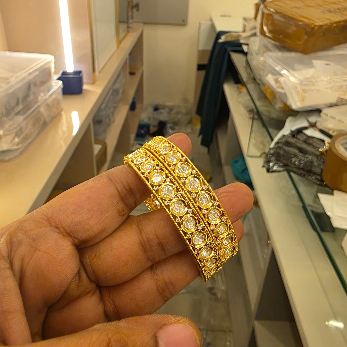 Maya- polki bangles with carat plating
