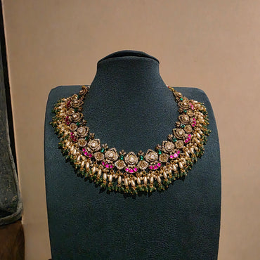 Manimala- victorian and jadau neckset