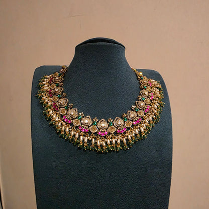 Manimala- victorian and jadau neckset