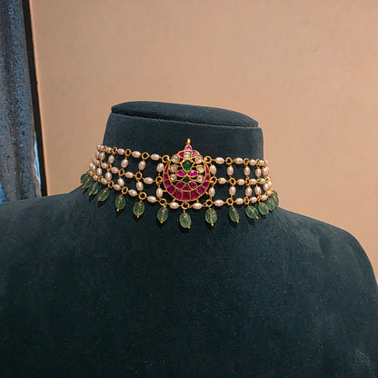 Pradyum- pearl and jadau choker
