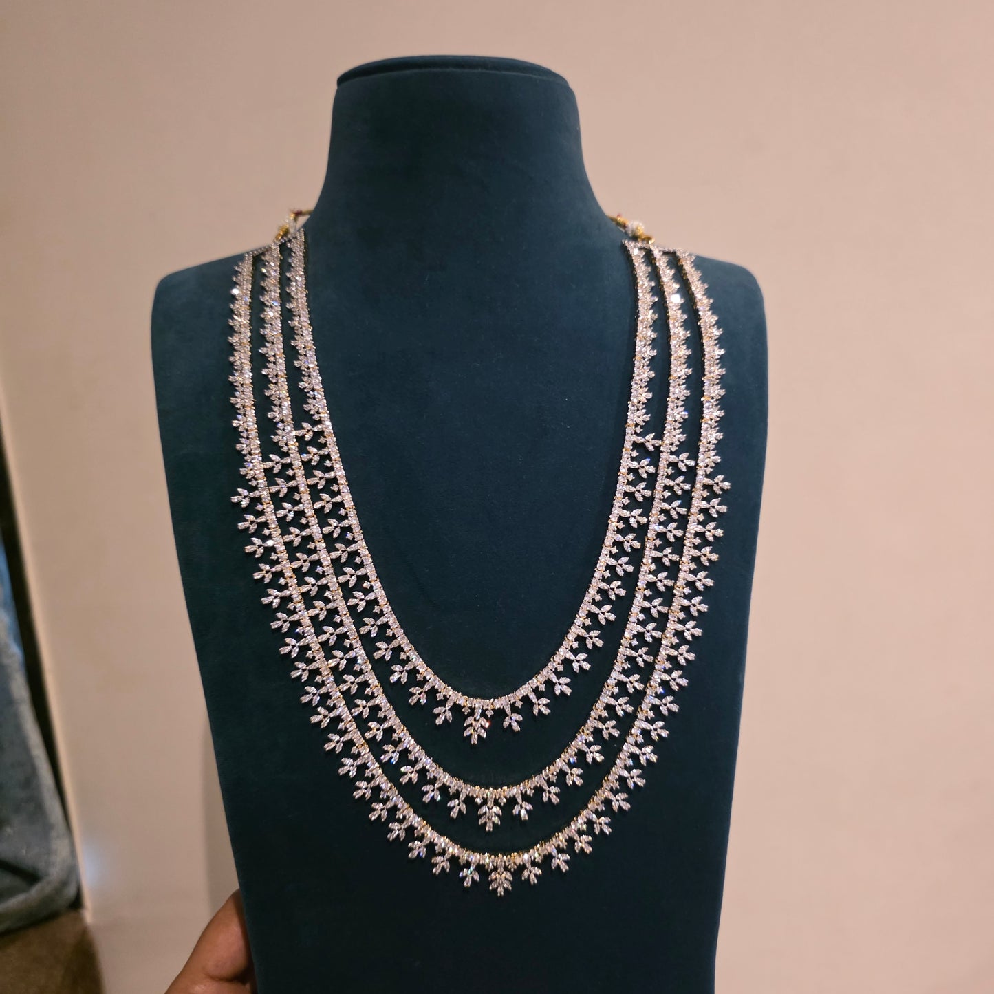 Nakshatra- three layered diamond neckset