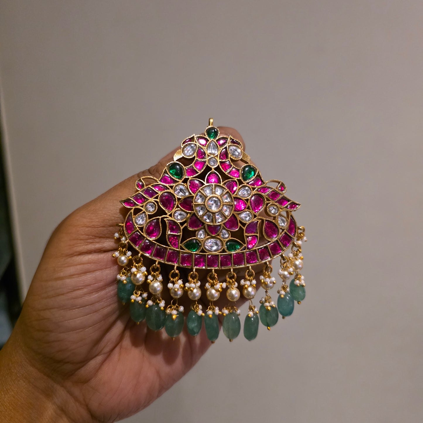 Manohari- jadau mangko neckset with detachable locket